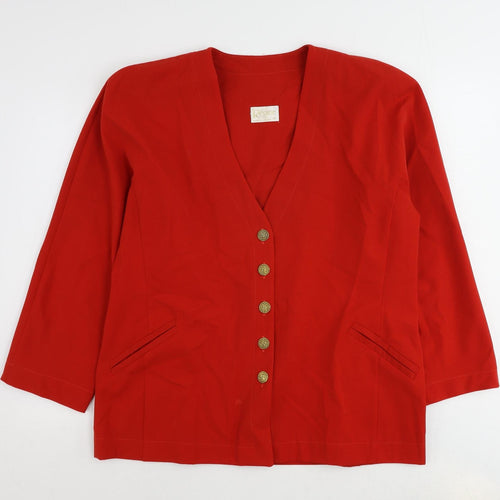 Regine Womens Red Jacket Blazer Size 16 Button