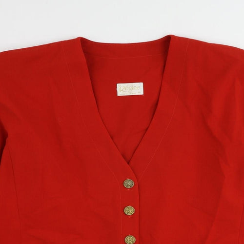 Regine Womens Red Jacket Blazer Size 16 Button