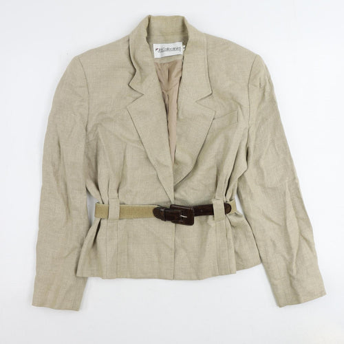JH Collectibles Womens Beige Jacket Blazer Size 6 Button