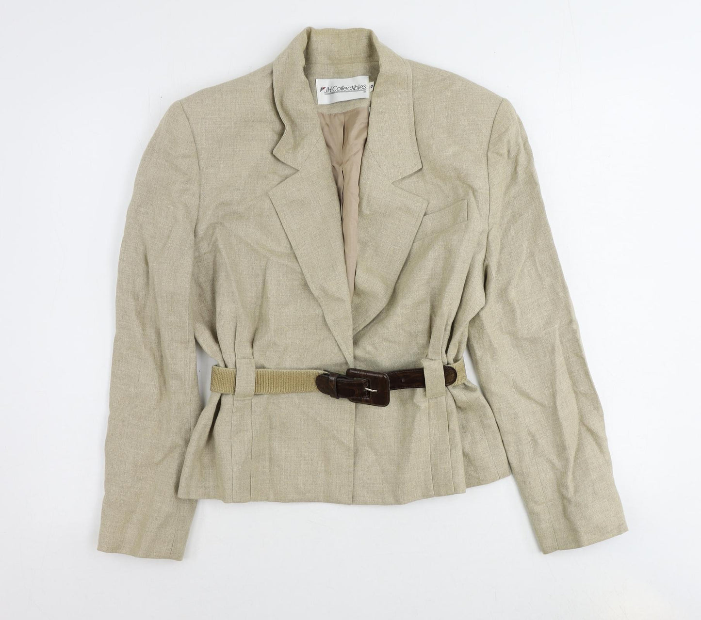 JH Collectibles Womens Beige Jacket Blazer Size 6 Button