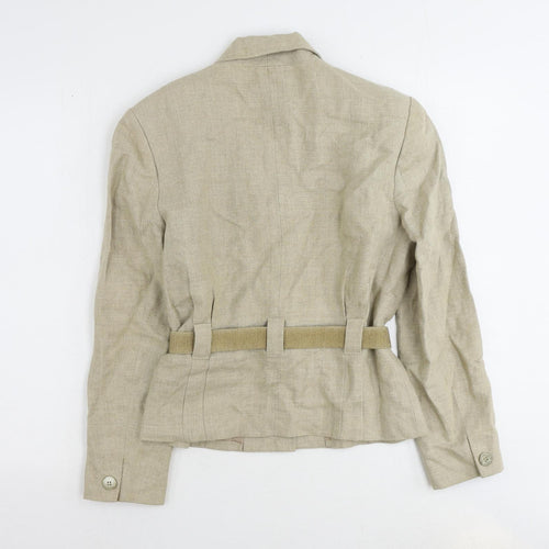 JH Collectibles Womens Beige Jacket Blazer Size 6 Button