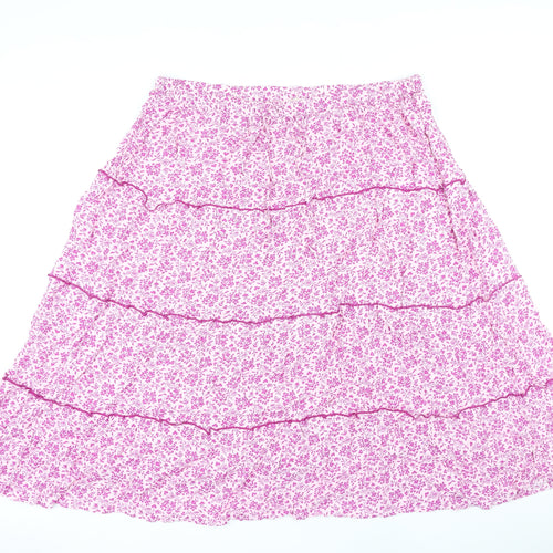 Per Una Womens Purple Floral Viscose A-Line Skirt Size 20
