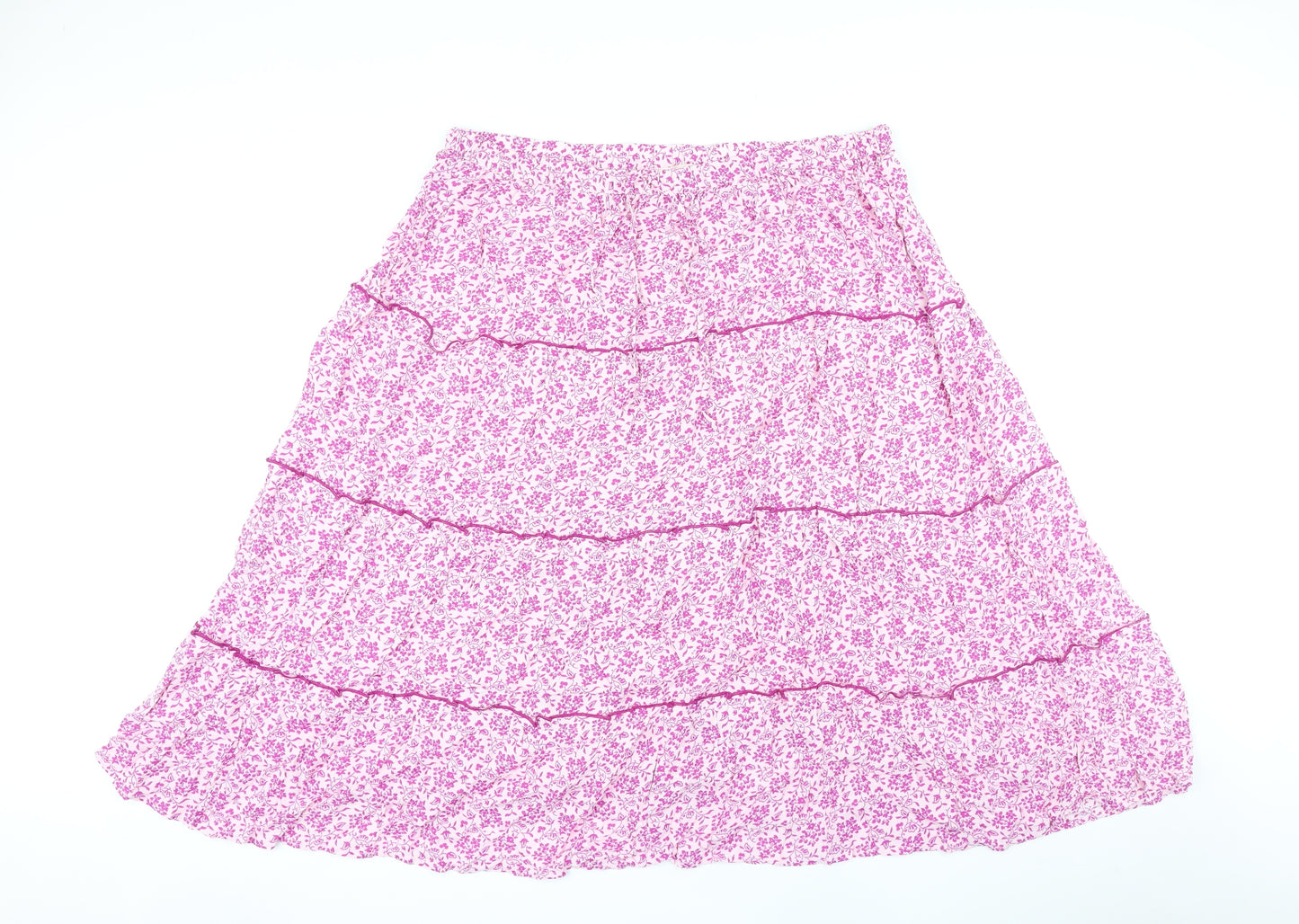 Per Una Womens Purple Floral Viscose A-Line Skirt Size 20