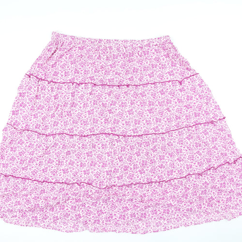 Per Una Womens Purple Floral Viscose A-Line Skirt Size 20