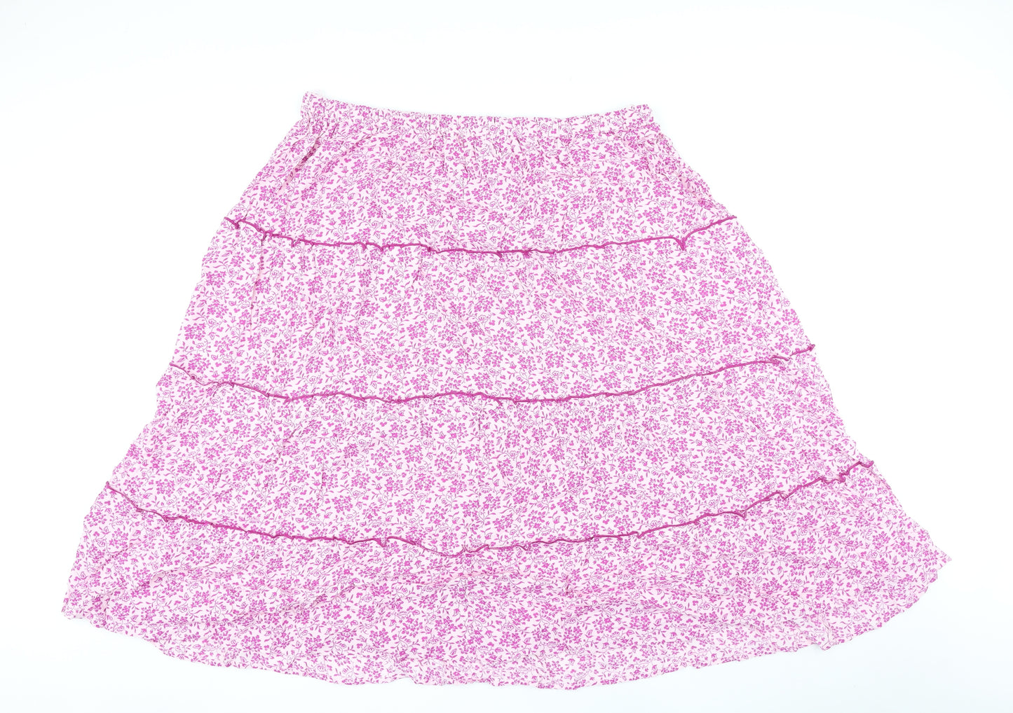 Per Una Womens Purple Floral Viscose A-Line Skirt Size 20
