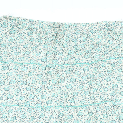 Per Una Womens Green Floral Viscose A-Line Skirt Size 20 in