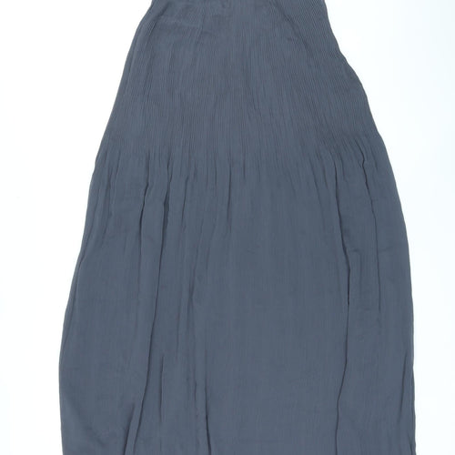 Marks and Spencer Womens Grey Polyester A-Line Skirt Size 6 Zip