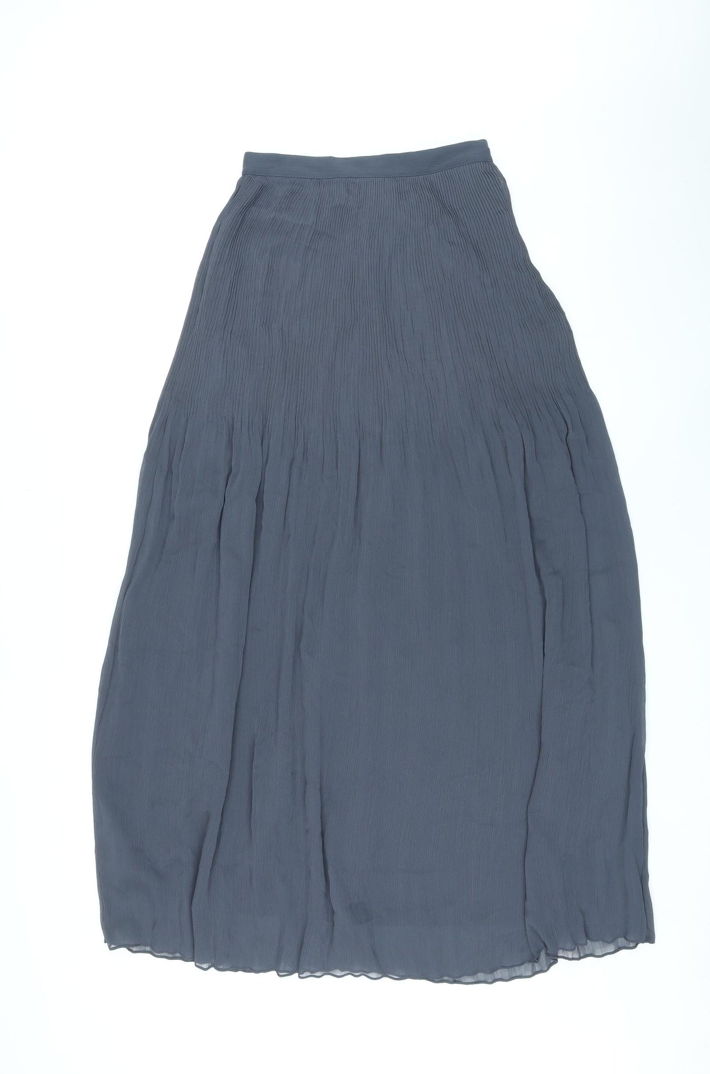 Marks and Spencer Womens Grey Polyester A-Line Skirt Size 6 Zip