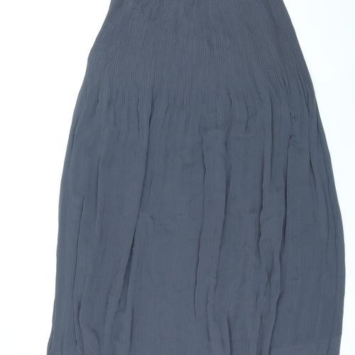 Marks and Spencer Womens Grey Polyester A-Line Skirt Size 6 Zip
