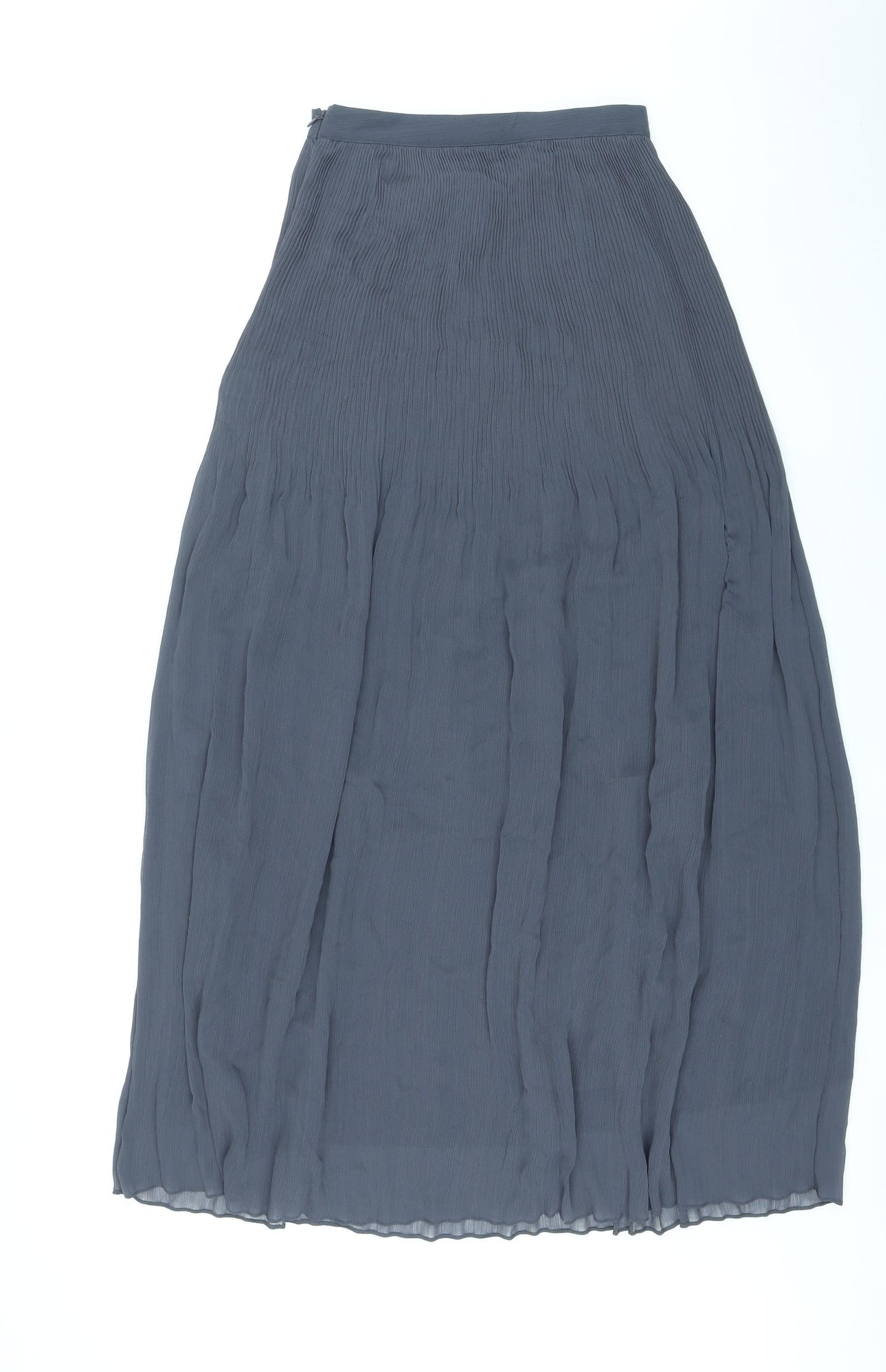 Marks and Spencer Womens Grey Polyester A-Line Skirt Size 6 Zip