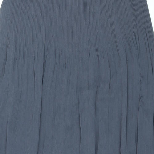 Marks and Spencer Womens Grey Polyester A-Line Skirt Size 6 Zip
