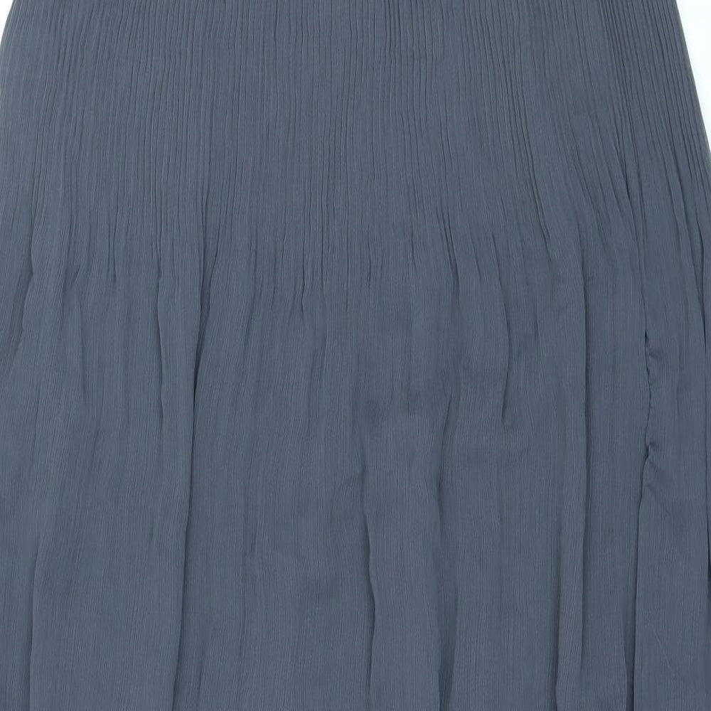 Marks and Spencer Womens Grey Polyester A-Line Skirt Size 6 Zip