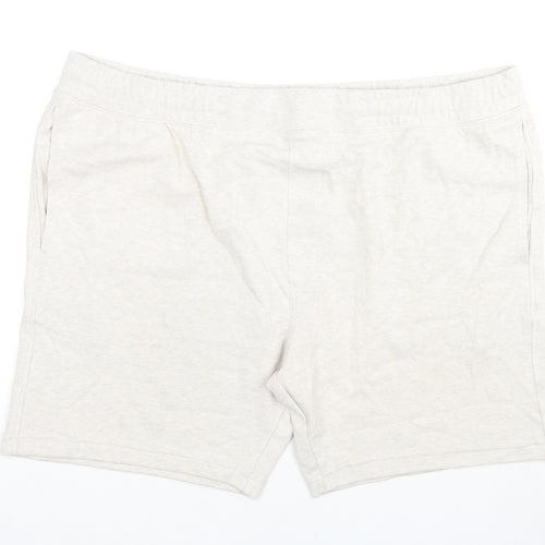 Autograph Mens Beige Cotton Sweat Shorts Size 2XL L8 in Regular Drawstring