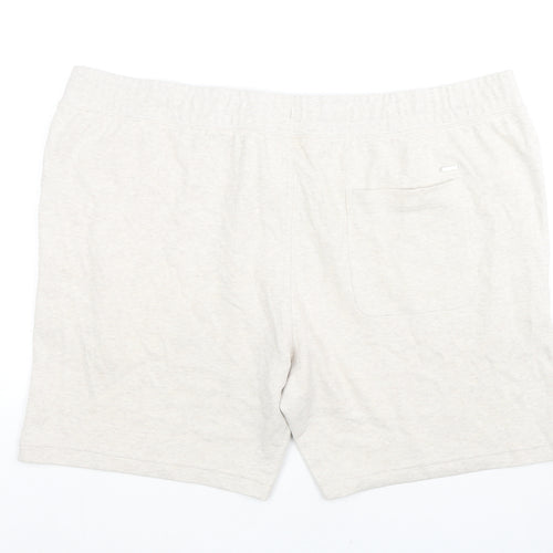 Autograph Mens Beige Cotton Sweat Shorts Size 2XL L8 in Regular Drawstring