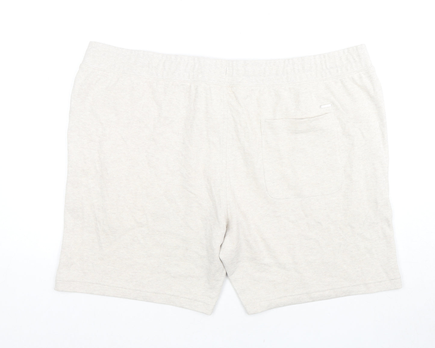 Autograph Mens Beige Cotton Sweat Shorts Size 2XL L8 in Regular Drawstring