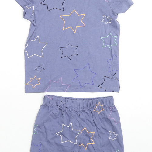 Marks and Spencer Boys Blue Cotton Shorts Outfit/Set Size 18-24 Months Pullover - Stars