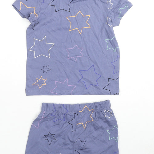 Marks and Spencer Boys Blue Cotton Shorts Outfit/Set Size 18-24 Months Pullover - Stars