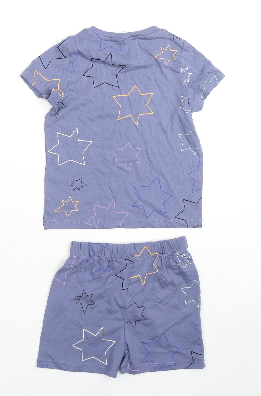 Marks and Spencer Boys Blue Cotton Shorts Outfit/Set Size 18-24 Months Pullover - Stars