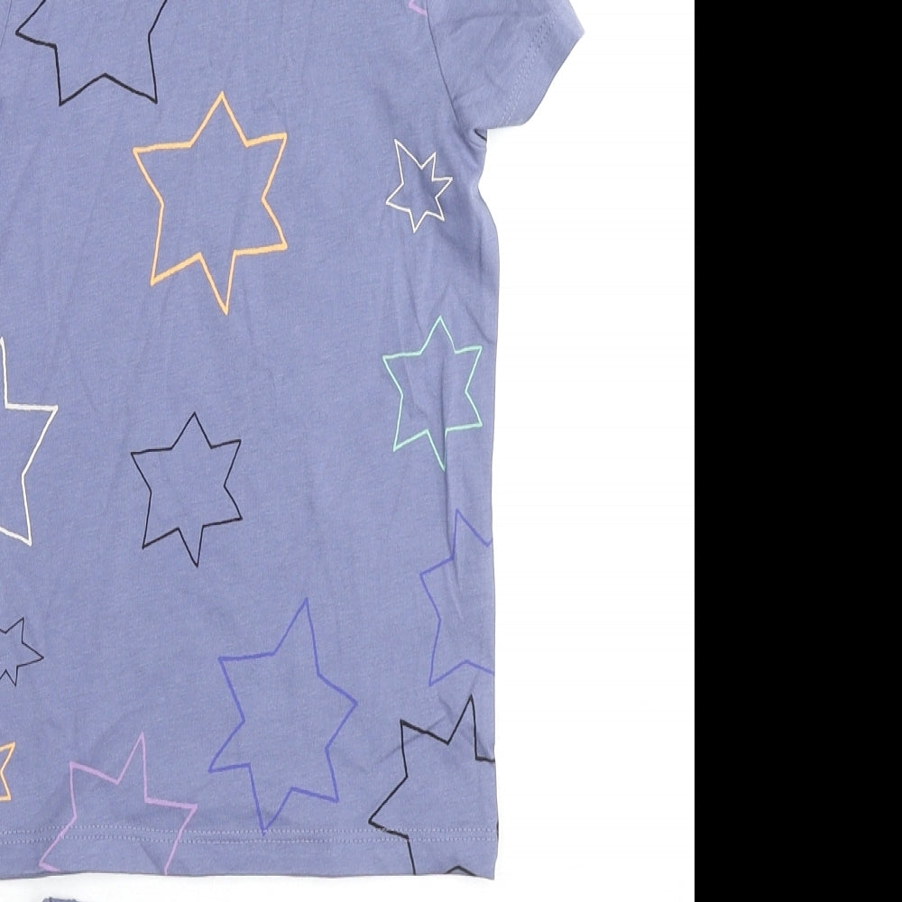 Marks and Spencer Boys Blue Cotton Shorts Outfit/Set Size 18-24 Months Pullover - Stars