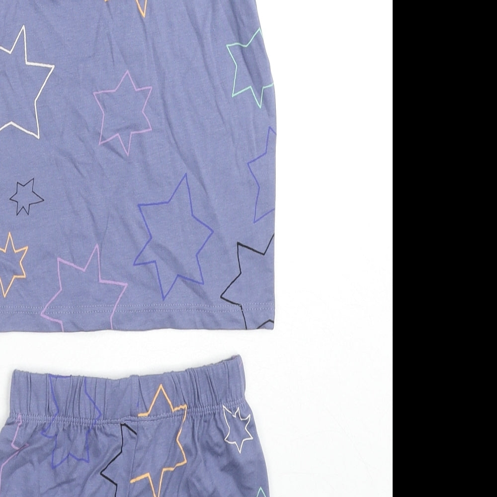 Marks and Spencer Boys Blue Cotton Shorts Outfit/Set Size 18-24 Months Pullover - Stars