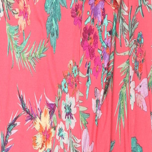 Monsoon Womens Red Floral Viscose Maxi Skirt Size S - Side Slits