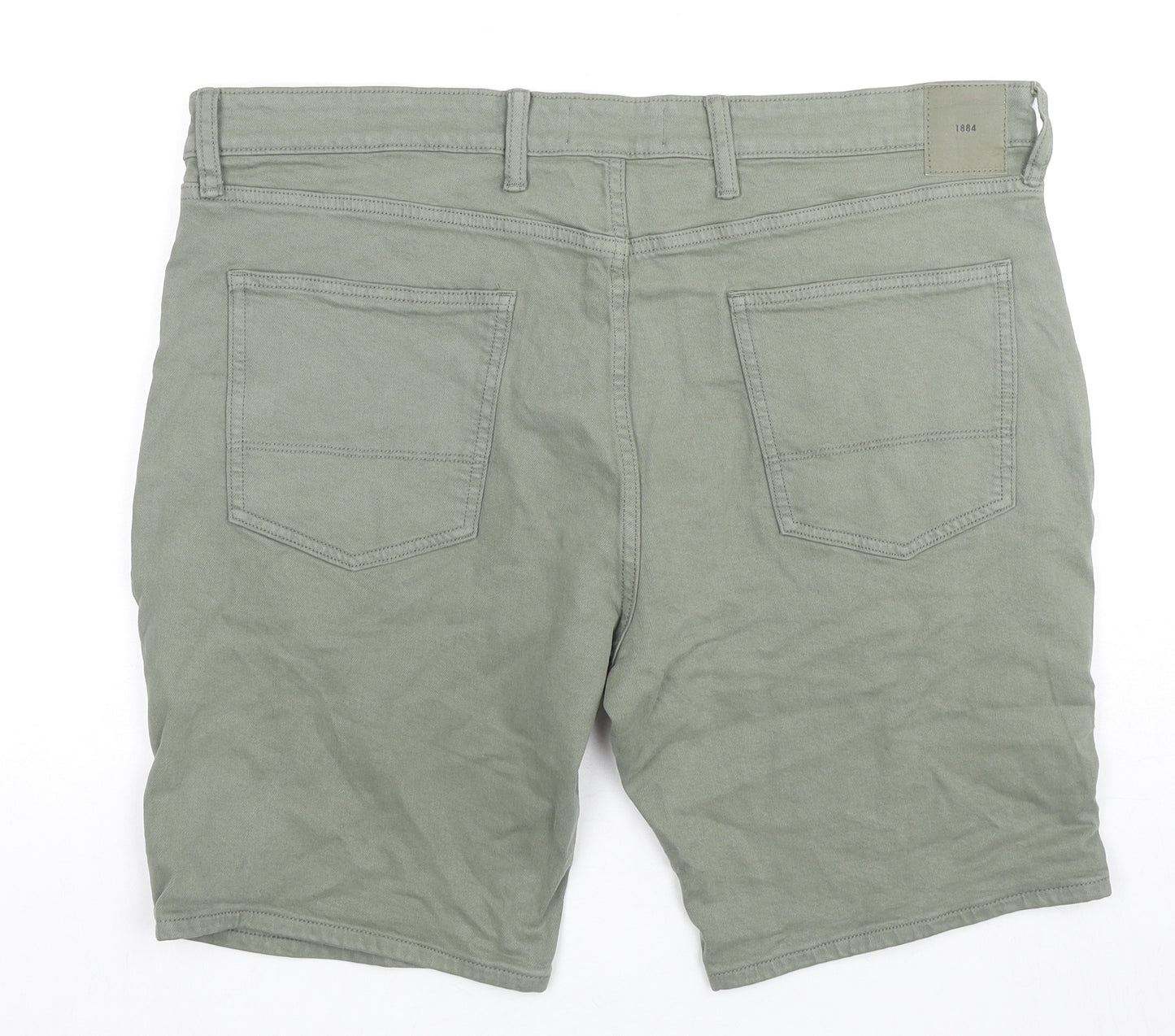 Marks and Spencer Mens Green Cotton Bermuda Shorts Size 40 in L9 in Regular Zip