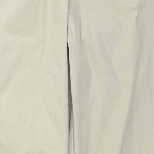 Marks and Spencer Womens Beige Cotton Trousers Size 8 L28 in Regular Zip