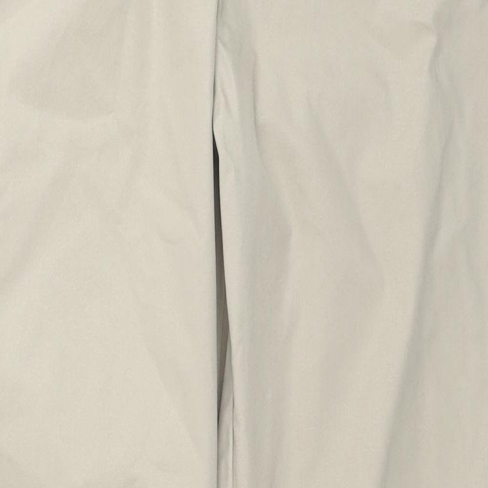Marks and Spencer Womens Beige Cotton Trousers Size 8 L28 in Regular Zip