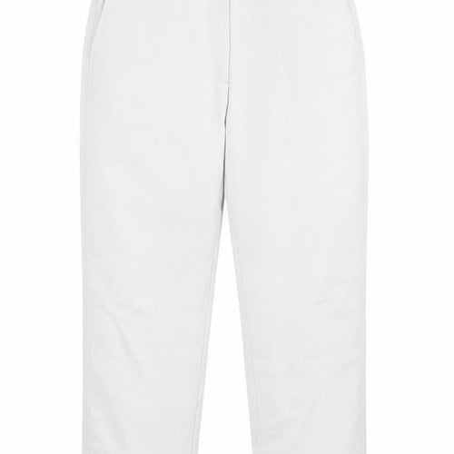 Marks and Spencer Womens Grey Cotton Trousers Size 6 L23 in Regular Zip