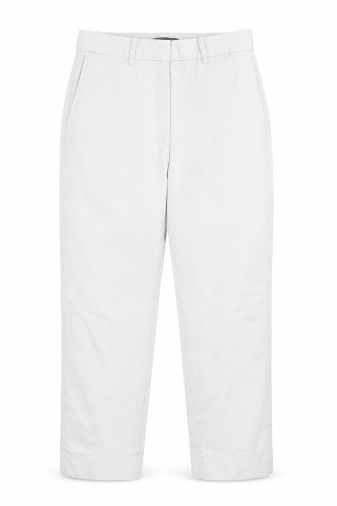 Marks and Spencer Womens Grey Cotton Trousers Size 6 L23 in Regular Zip