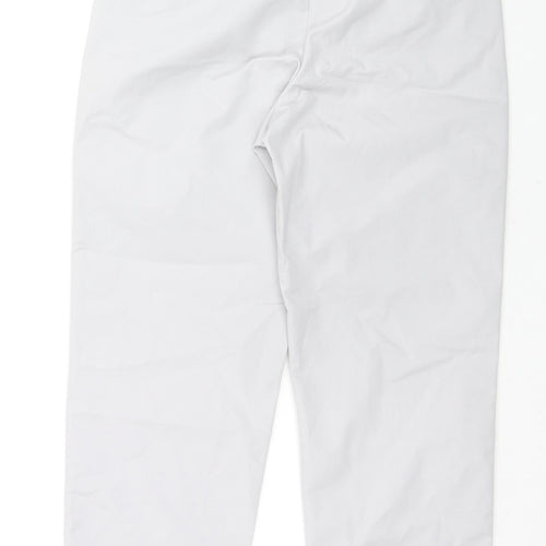Marks and Spencer Womens Grey Cotton Trousers Size 6 L23 in Regular Zip