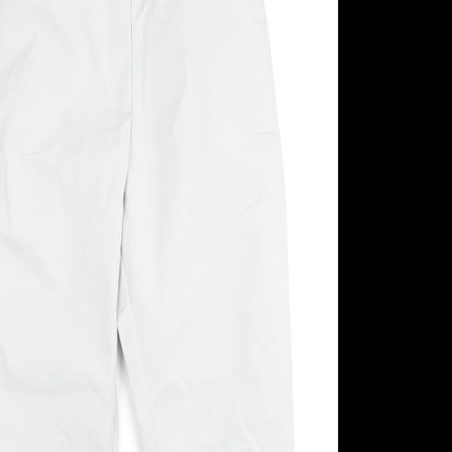 Marks and Spencer Womens Grey Cotton Trousers Size 6 L23 in Regular Zip