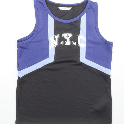 Marks and Spencer Boys Multicoloured Colourblock Polyester Basic Tank Size 7-8 Years Round Neck Pullover - N.Y.C