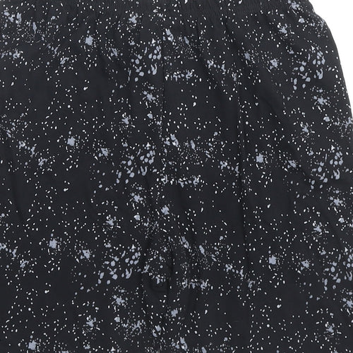 Marks and Spencer Boys Black Spotted Cotton Sweat Shorts Size 9-10 Years L6 in Regular Drawstring