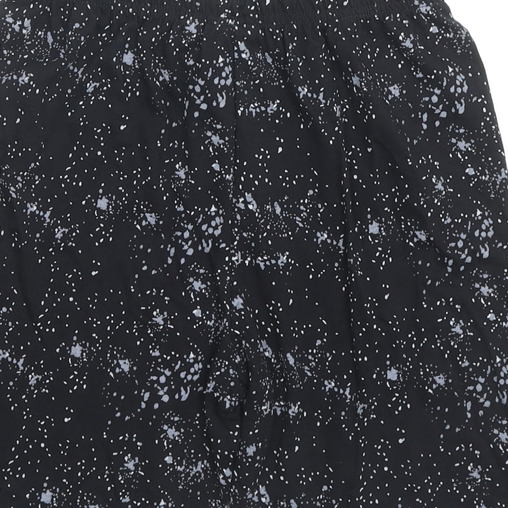 Marks and Spencer Boys Black Spotted Cotton Sweat Shorts Size 9-10 Years L6 in Regular Drawstring