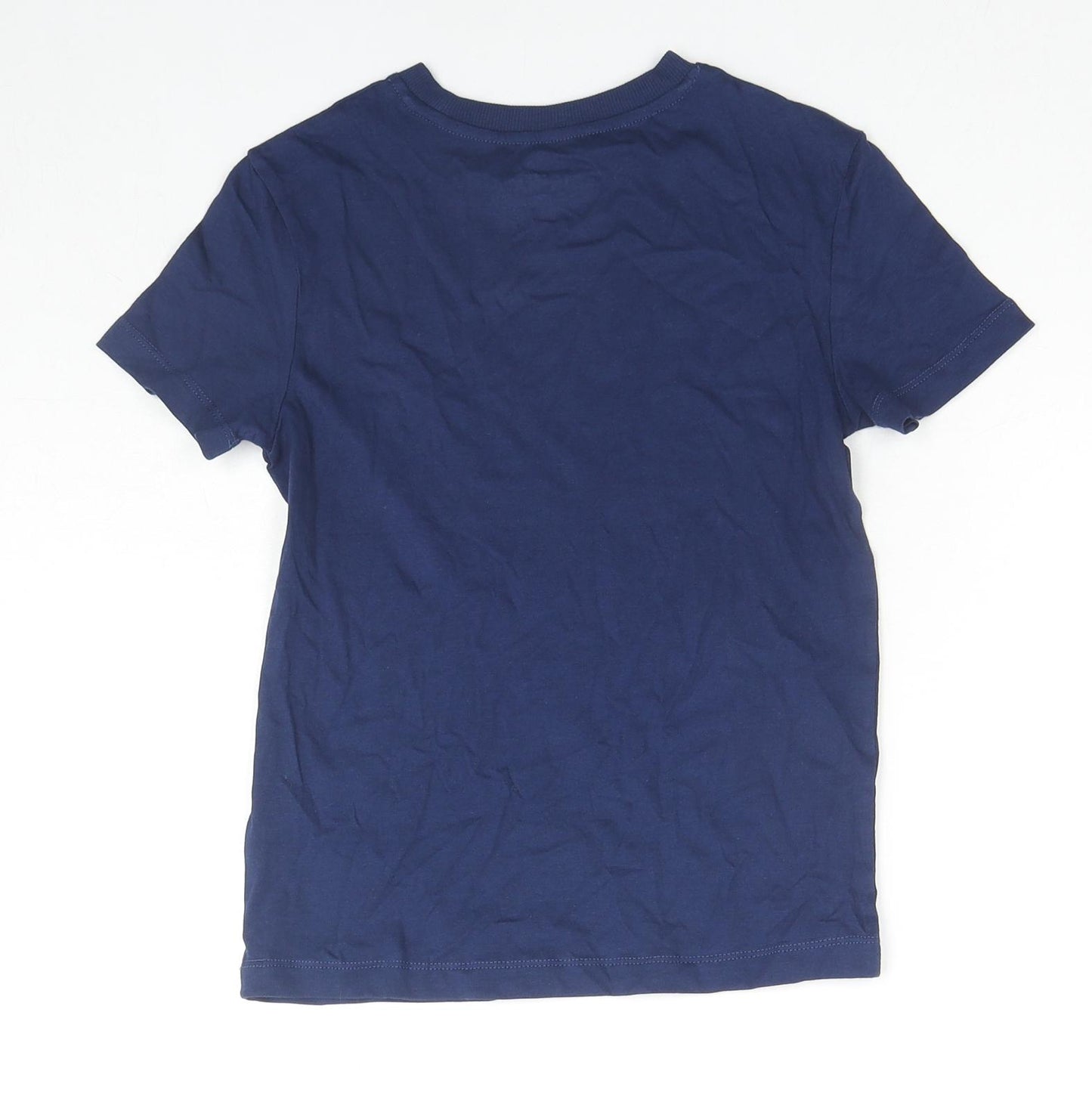 Marks and Spencer Boys Blue Cotton Basic T-Shirt Size 6-7 Years Round Neck Pullover - Today Is A Good Day Skater