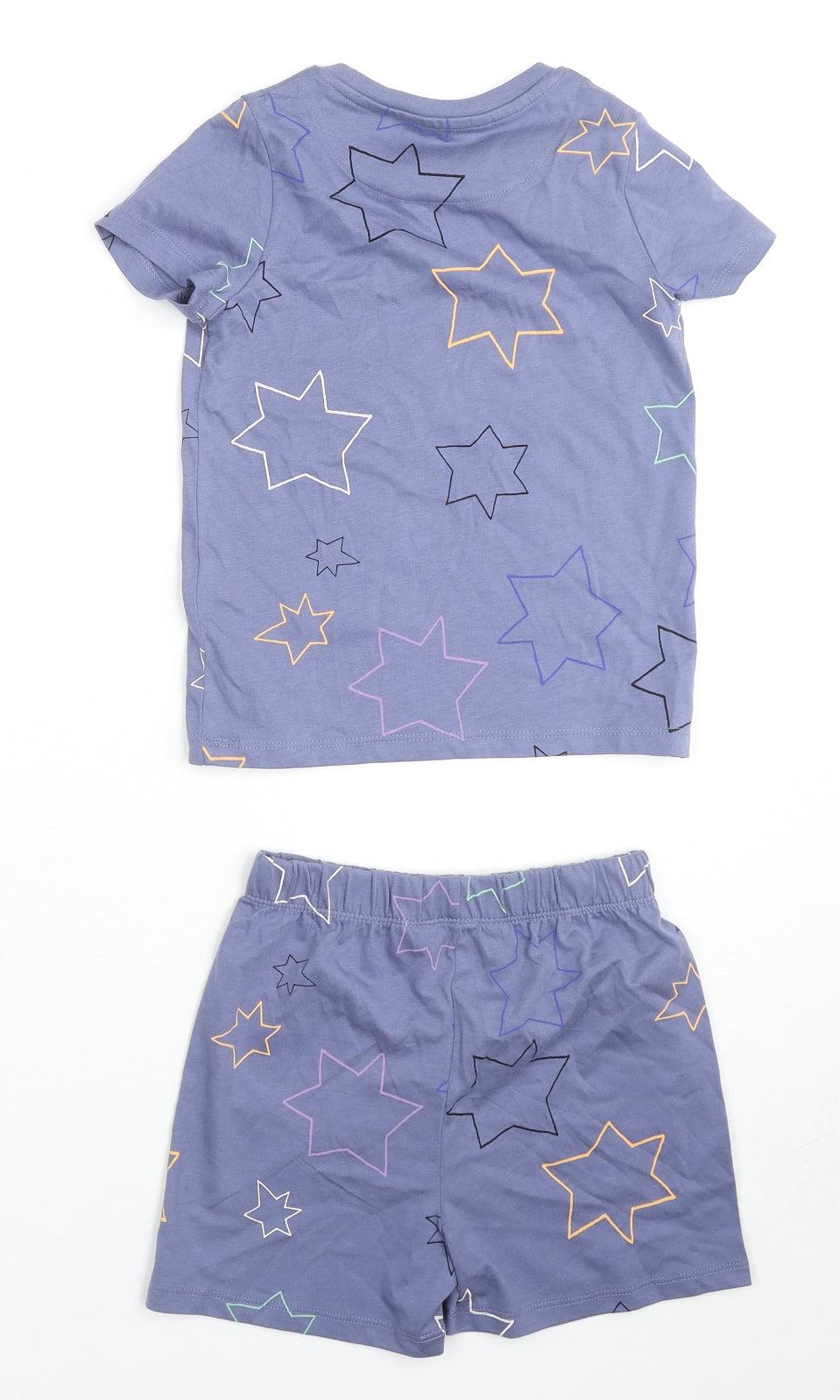 Marks and Spencer Boys Blue Geometric Cotton Pyjama Set Size 2-3 Years Pullover - Stars