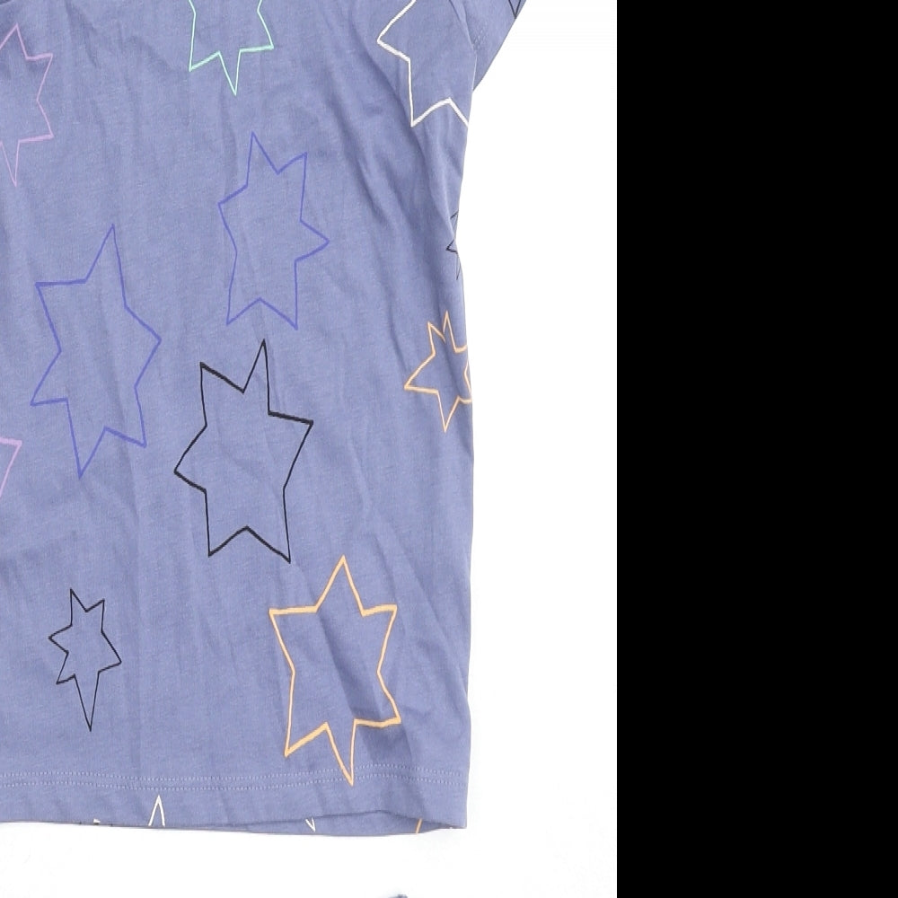 Marks and Spencer Boys Blue Geometric Cotton Pyjama Set Size 2-3 Years Pullover - Stars