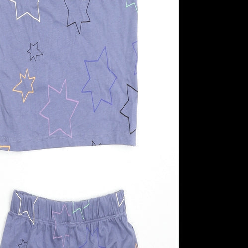 Marks and Spencer Boys Blue Geometric Cotton Pyjama Set Size 2-3 Years Pullover - Stars