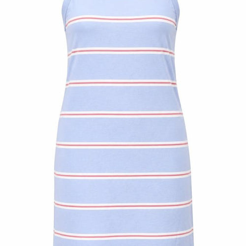 Marks and Spencer Womens Blue Striped Cotton Tank Dress Size M Round Neck Pullover