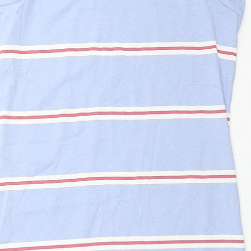 Marks and Spencer Womens Blue Striped Cotton Tank Dress Size M Round Neck Pullover