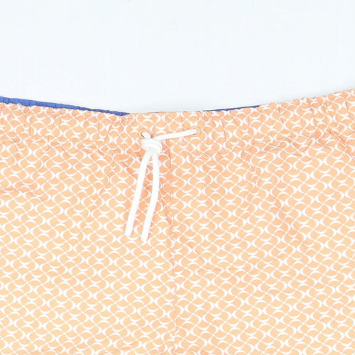 Marks and Spencer Mens Orange Geometric Polyester Sweat Shorts Size 3XL Regular Drawstring
