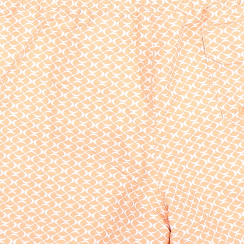 Marks and Spencer Mens Orange Geometric Polyester Sweat Shorts Size 3XL Regular Drawstring