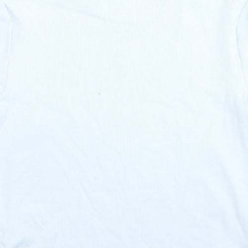 Marks and Spencer Girls Blue Cotton Basic T-Shirt Size 13-14 Years Round Neck Pullover