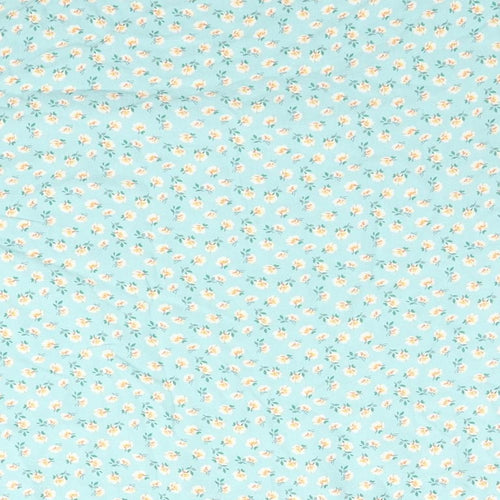 Marks and Spencer Womens Blue Floral Viscose Basic T-Shirt Size 16 Round Neck