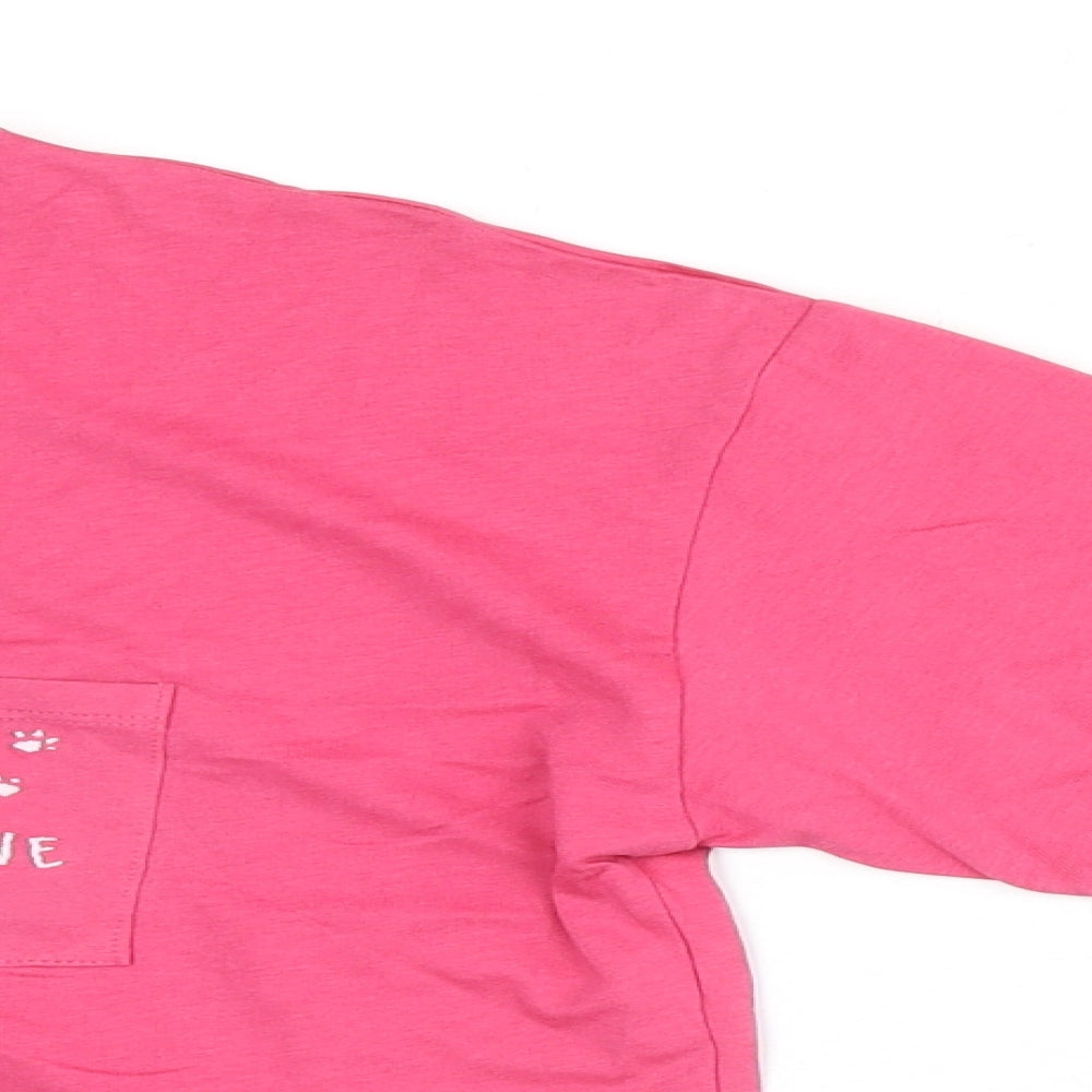 Marks and Spencer Womens Multicoloured Solid Cotton Top Pyjama Set Size S - Cats Stay Paw-sitive