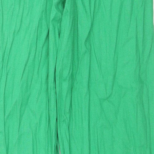 Marks and Spencer Womens Green Linen Trousers Size 8 L32 in Regular Drawstring