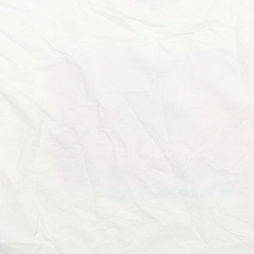 Marks and Spencer Girls White Cotton Basic T-Shirt Size 12-13 Years Round Neck Pullover - Vacay Mode