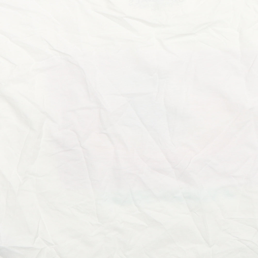 Marks and Spencer Girls White Cotton Basic T-Shirt Size 12-13 Years Round Neck Pullover - Vacay Mode