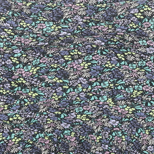 Marks and Spencer Girls Multicoloured Floral Viscose Pleated Skirt Size 12-13 Years Regular Zip